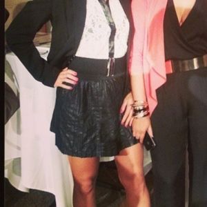 Vegan leather pleated skirt medium